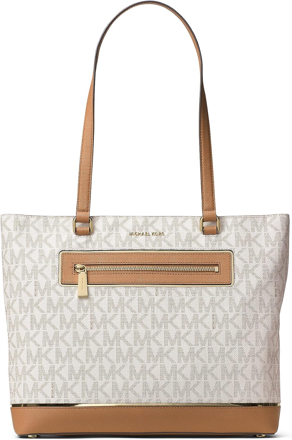 Michael Kors Frame Out Item Large North/South Tote Vanilla