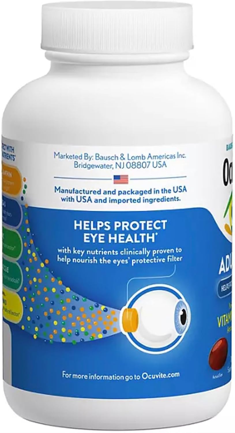 Bausch & Lomb Ocuvite Adult 50+ Eye Vitamin & Mineral Supplement - 2 Bottles, 150 Softgels Each