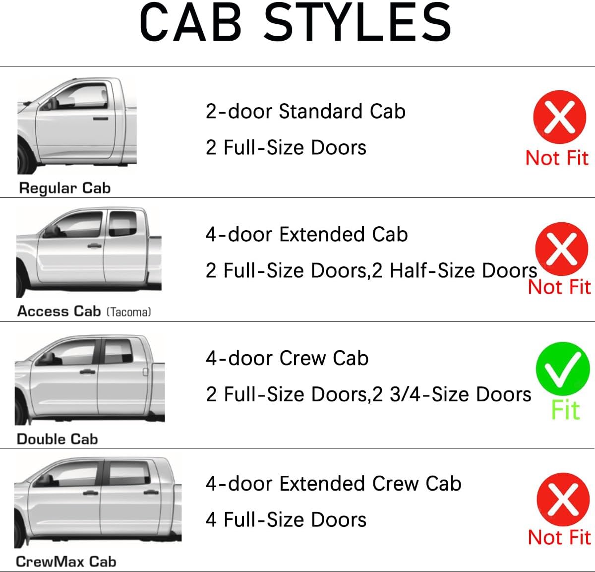 Lightronic WV94405 Outside Mount Side Window Deflectors Visors Vent Rain Guards, Dark Smoke, 4-Pieces Set, Fits 2001-2004 Toyota Tacoma Double Cab
