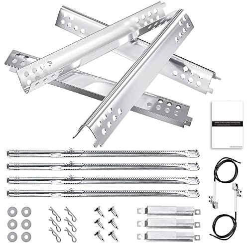 Hisencn Grill Replacement Parts for Charbroil Performance 5 Burner 463347519, 463347518, 463347017, 463673017, 463376018P2 Liquid Propane, Grill Burner, Heat Plate Tent Shield, Carryover Tube