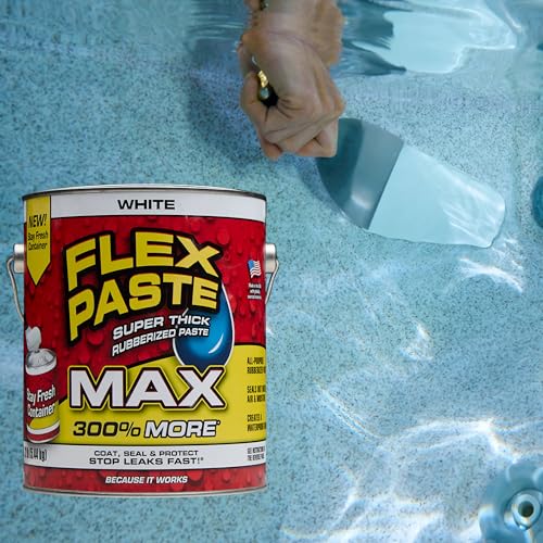 Flex Paste MAX, 12 lb Can, Black, Waterproof Paintable Putty, Spackle Sealant, Fill Gaps Cracks Holes - Block Out Water and Air - UV Resistant - Walls, Drywall, EPDM, Concrete, Roof, RV Repairs