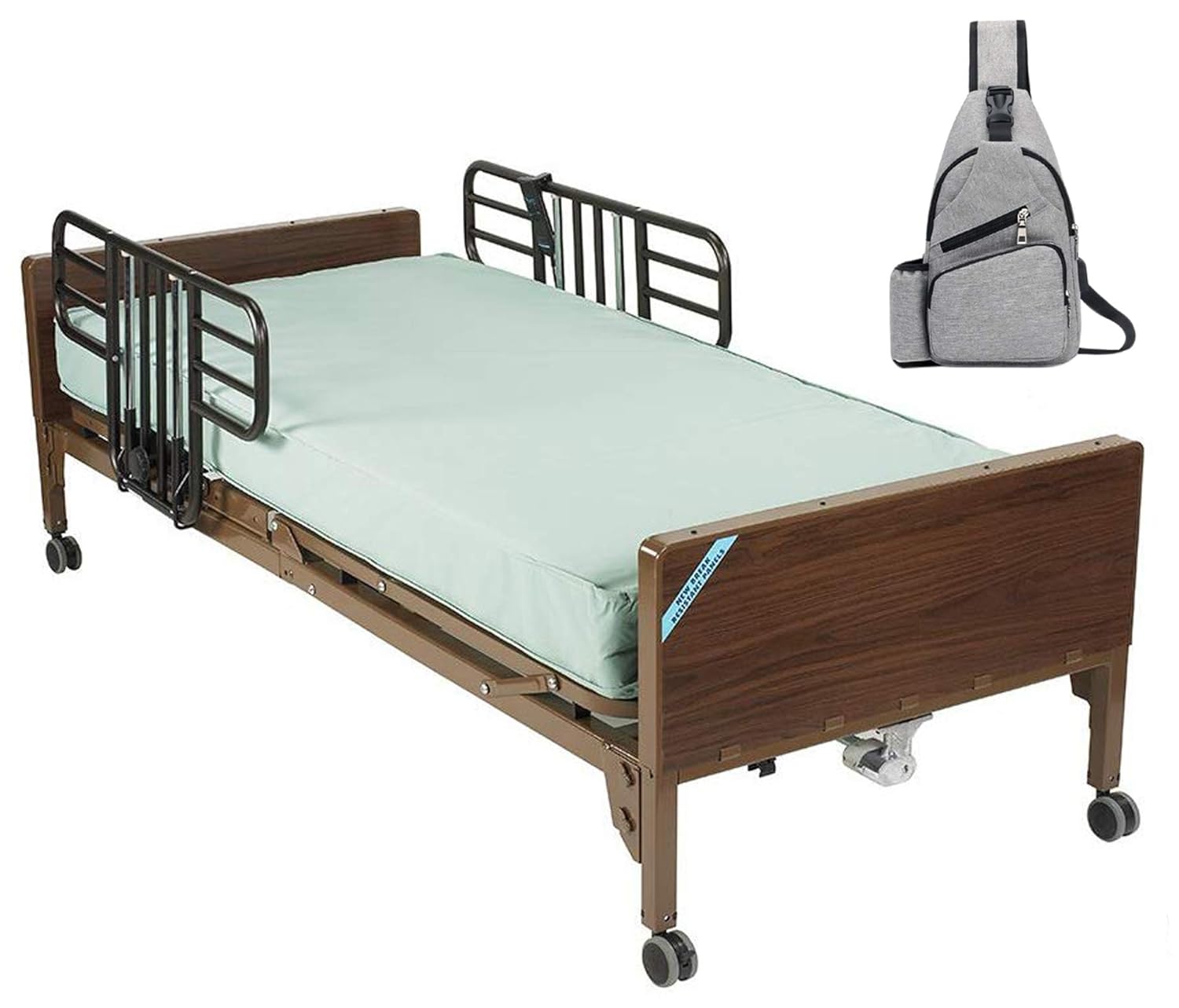 Drive Delta Ultra Light Semi Electric Hospital Bed with Half Rails and 80