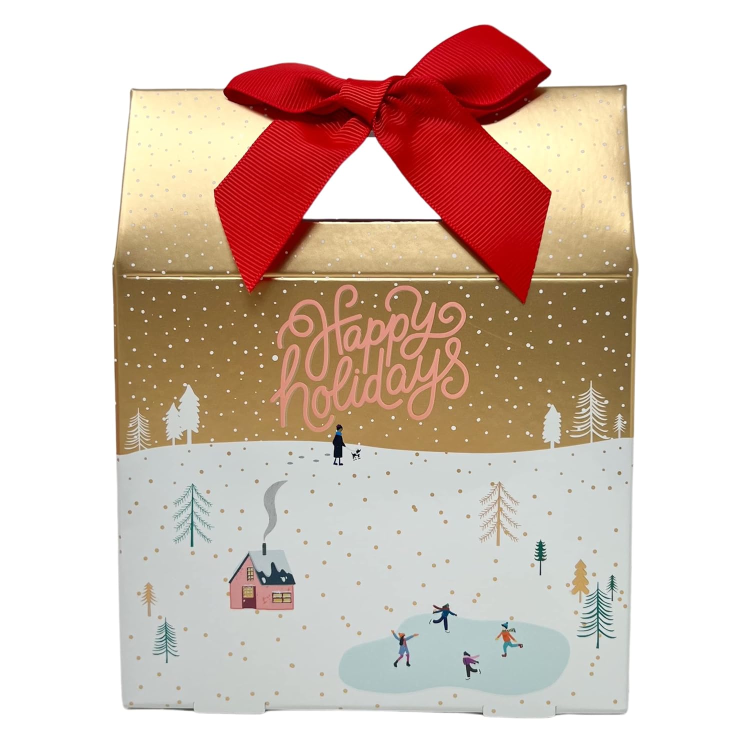 Bath and Body Works CHAMPAGNE TOAST Mini Gift Box Set Travel Size Shower Gel - Ultimate Hydration Body Cream and Fine Fragrance Mist in a decorative gift box with a handle and bow, Pink, 4.0 Count