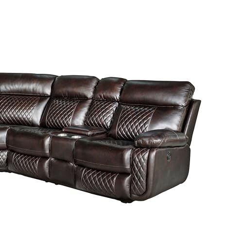 AC Pacific Infinity 3 Piece Transitional Faux Curved Living Room Reclining Sectional, Grey