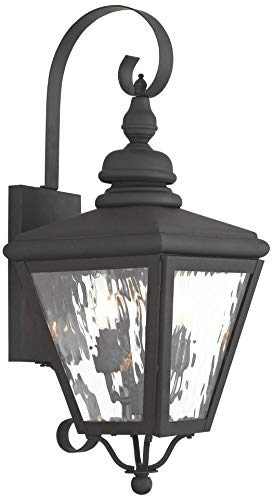 Livex Lighting 2031-01 Transitional Two Light Outdoor Wall Lantern from Cambridge Collection Finish, Antique Brass