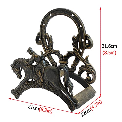 Large Capacity Garden Hose Holder - Cast Iron, Euro Style Retro Water Pipe Storage Hanger Wall Mounted, Exquisite Knight Pattern Design