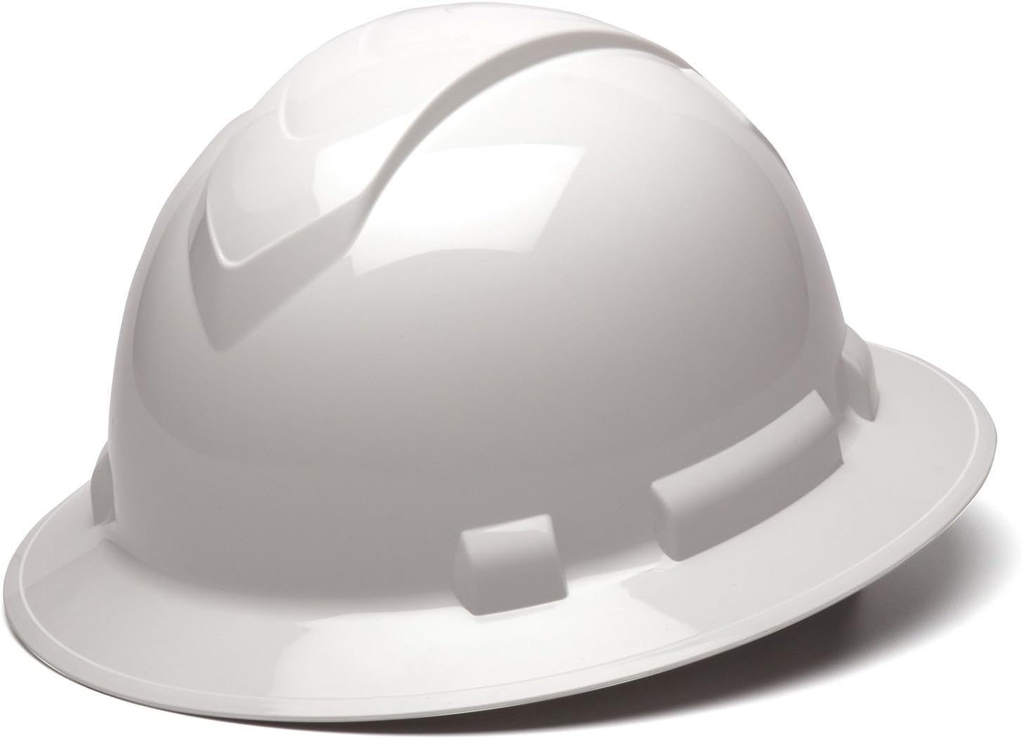 Pyramex Ridgeline Full Brim Hard Hat 6 Point Ratchet White