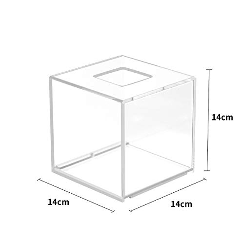FEMELI Acrylic Tissue Box Cover,Rectangular Facial Tissue Holder Case Dispenser for Bathroom Kitchen Bedroom Office