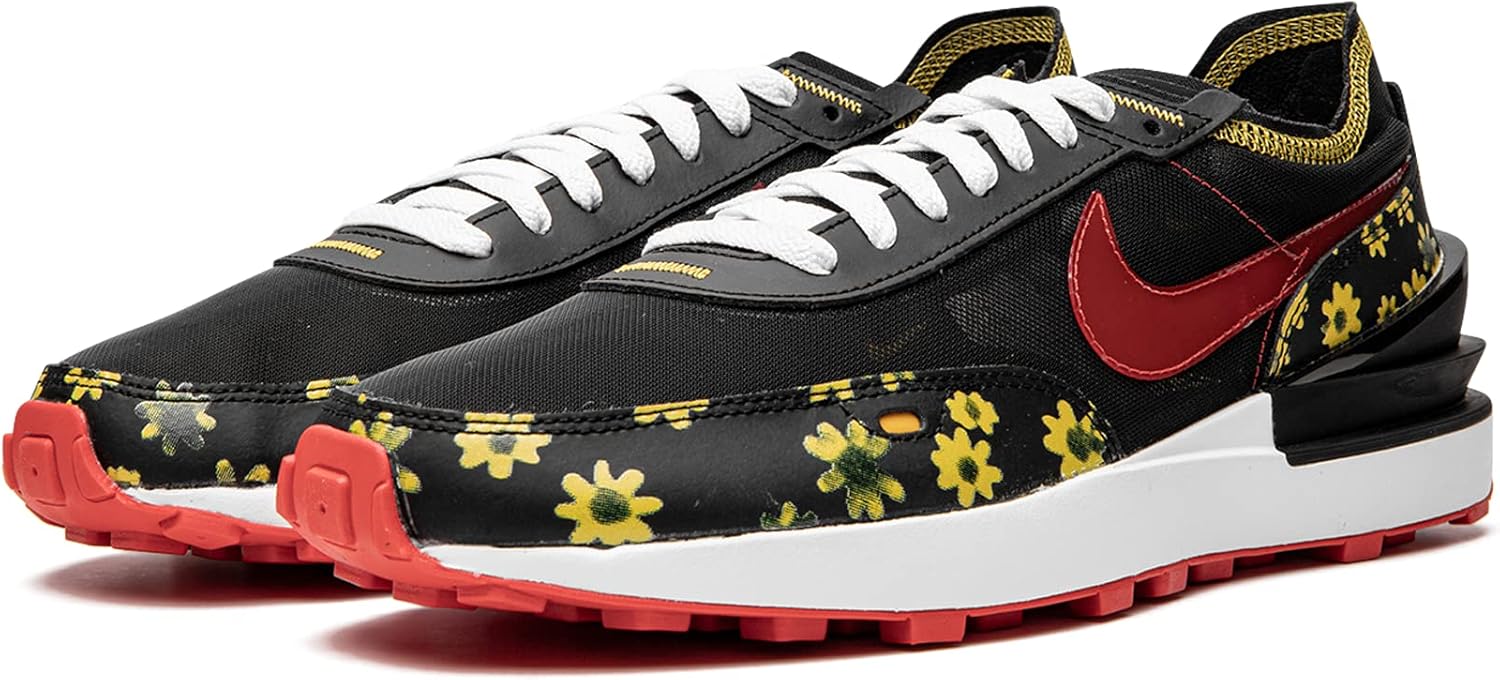 Nike Men's Waffle One DQ7637 shoe, Black/Vivid Sulfur/Whilte/Haba, 11.5