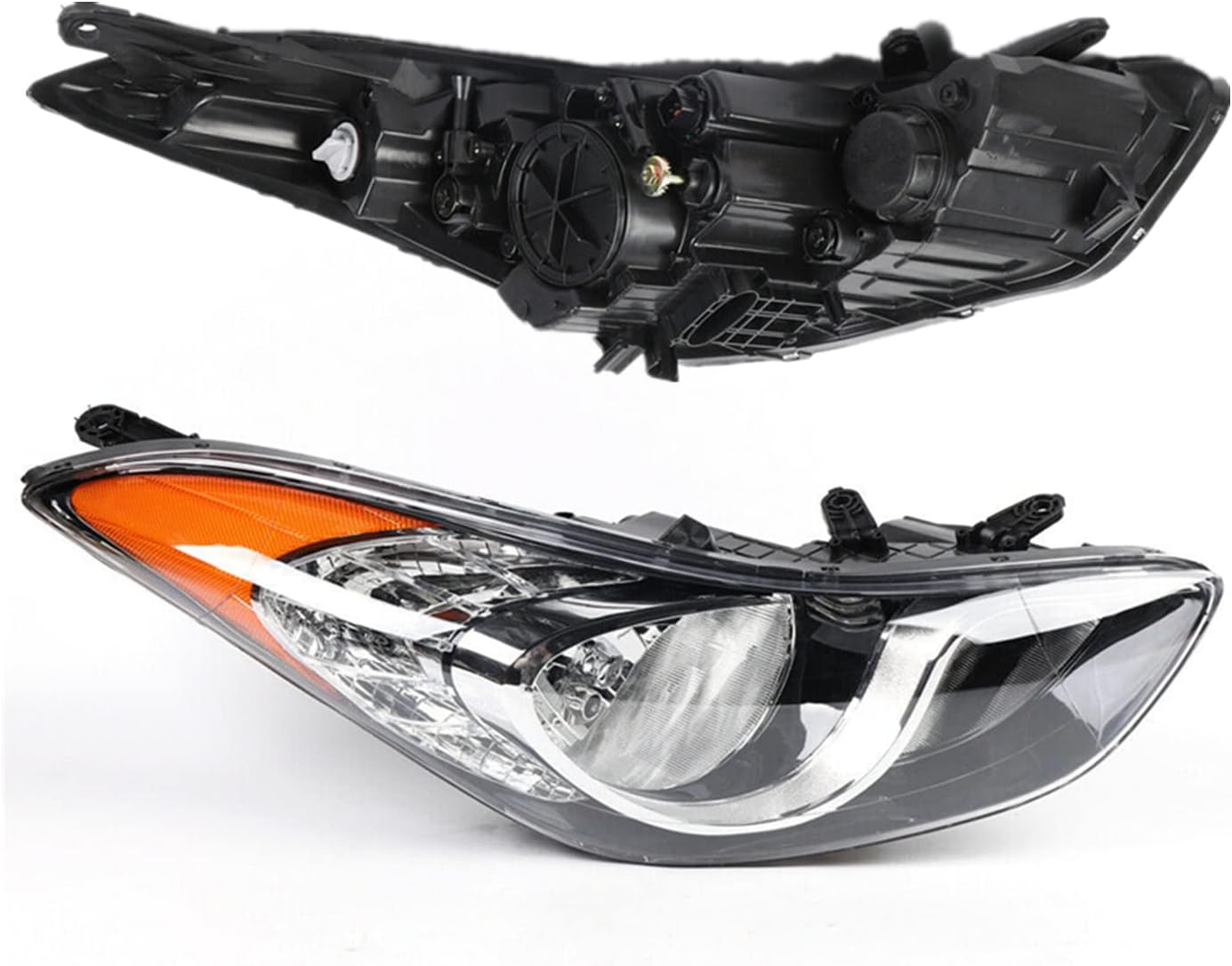 Passenger Headlight Assembly For 2011 2012 2013Hyundai Elantra Right Passenger Side Headlight Headlamp Assembly Front Halogen Projector Head Light Lamp Replacement