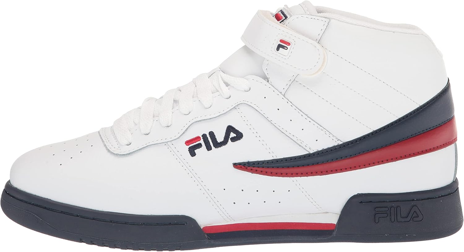 Fila Men's f-13v lea/syn Fashion Sneaker, White/Navy/Red, 10 M US