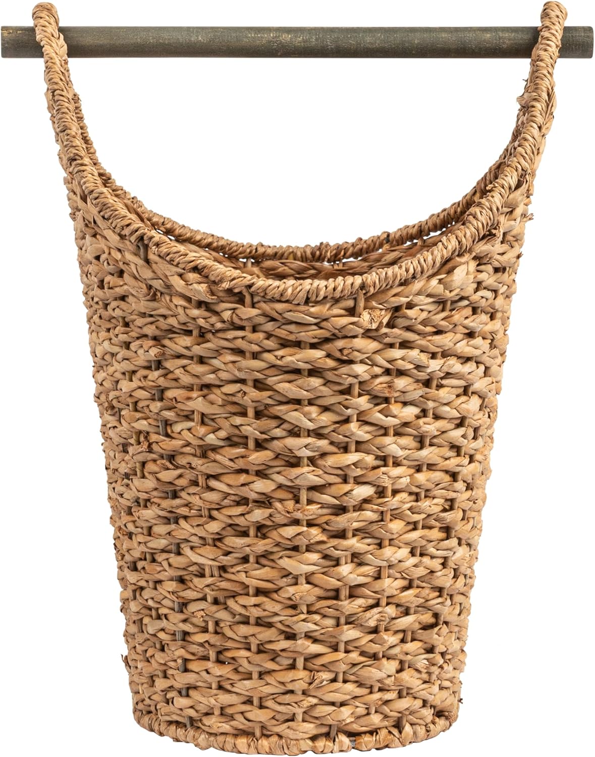 Bankuan Braided Oval Toilet Paper Basket with Wood Bar