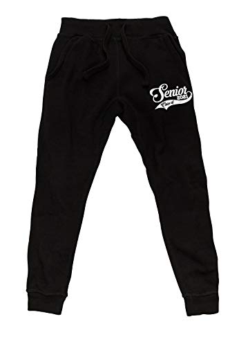 Men's Script Senior Class of 2021 TV123 Black Fleece Gym Jogger Sweatpants