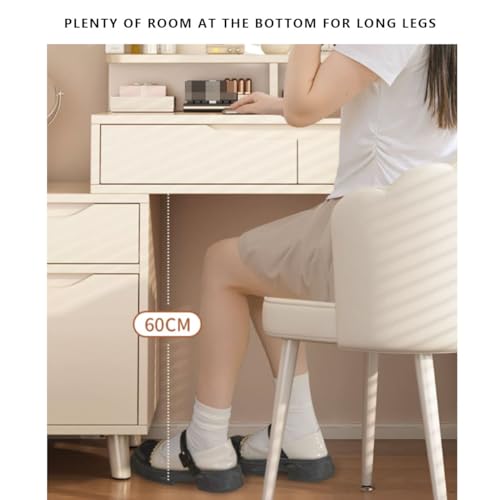 Vanity Desk Vanity Dressing Table Bedroom Vanity Table with 4 Storage Drawers Dressing Brightness Adjustable