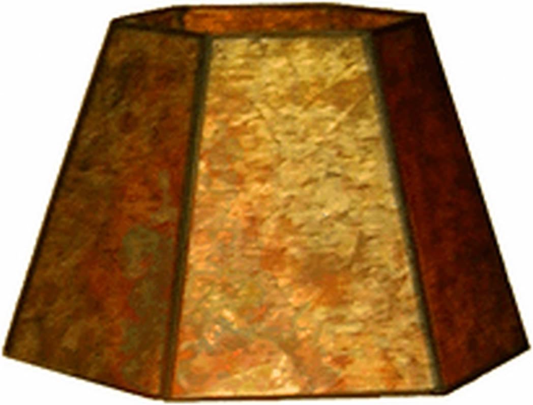Amber Mica 12 Inch Hex Washer Fitter Lampshade 7x12x8