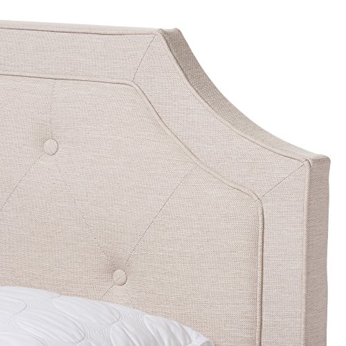 Baxton Studio Headboards & Beds, Queen, Light Beige, 424-7461-AMZ