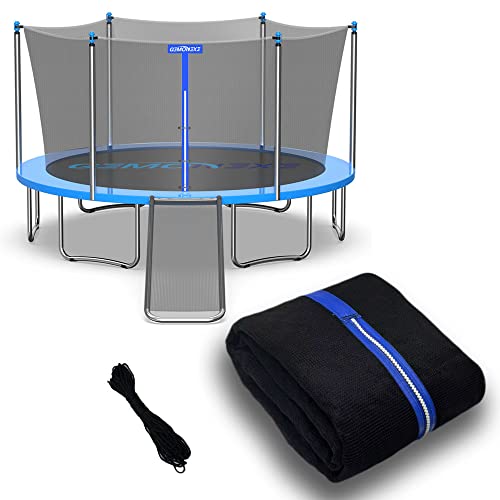 Trampoline Replacement Safety Enclosure Net for 6 Straight Poles Round Frame Trampolines, Breathable and Weather-Resistant Trampoline Net with Adjustable Straps (Net Only)
