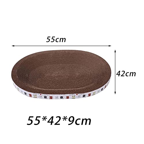 Cat Scratcher Pad Bed Scratching Board Interactive Play Toy Corrugated Cardboard Lounge Grinding Claw Bowl for Prevents Furniture Damage, 55cmx42cmx9cm