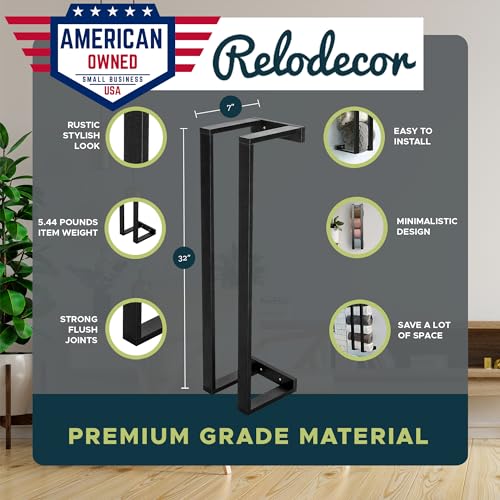 RELODECOR Blanket Wall Rack (Black), Blanket Holder for Bedroom and Living Room, Blanket and Towel Wall Mount Rack, Floating Blanket Storage, Wall Decorative Blanket Shelf