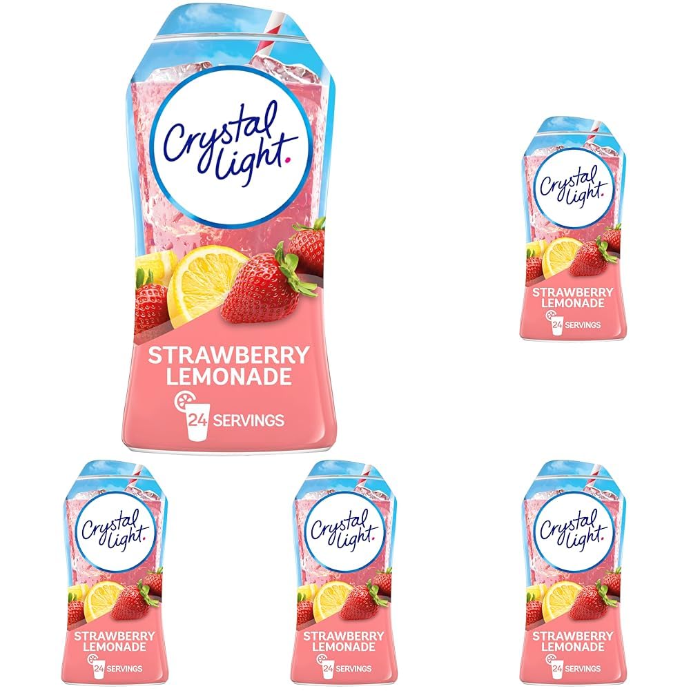Crystal Light Sugar-Free Zero Calorie Liquid Water Enhancer - Strawberry Lemonade Water Flavor Drink Mix (1.62 fl oz Bottle) (Pack of 5)