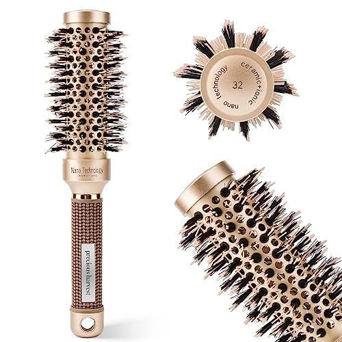 Round hair brush Ceramic ion hair brush Professional salon and home hair blow styling Lightweight round hair brush, non-electric(32mm)
