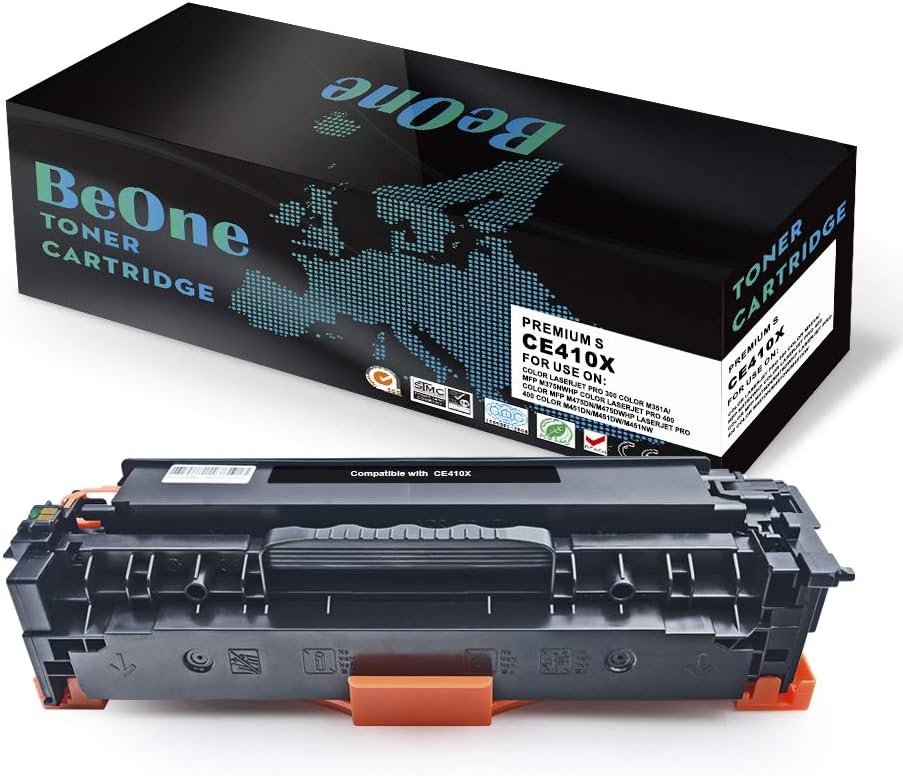 BeOne 305X CE410X Toner Cartridge Compatible Replacement for HP LaserJet Pro 400 Color MFP M451nw M451dn M451dw M475dn M475dw Pro 300 Color MFP M375nw M351a Printer(1 Black)