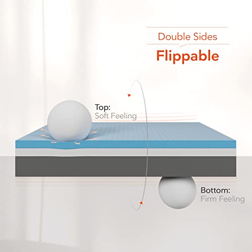 Sweetnight Twin Size Mattress, 10 Inch Twin Bed Mattress, Double Sides Flippable Twin Memory Foam Mattress in a Box, Perforated Foam and Gel Infused for Pressure Relief and Comfort Sleep