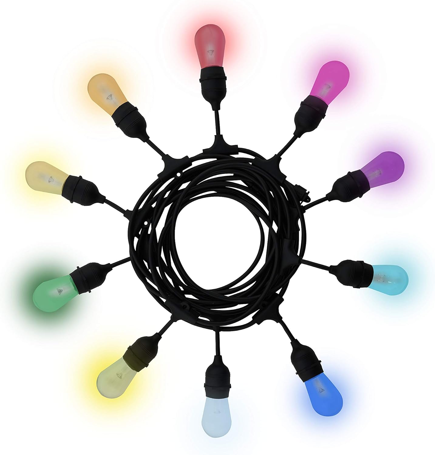 Satco S11272 Starfish 24-Foot WiFi Smart LED Color-Changing Indoor/Outdoor String Lights, Works with Siri, Alexa, Google Assistant, SmartThings, 10 Watt, 260 Lumens, 2700K-5000K , Black