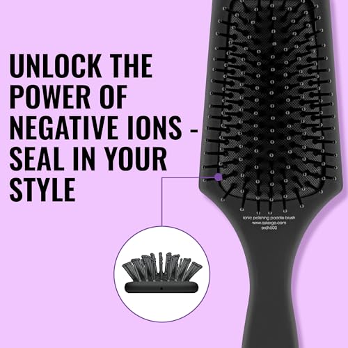 Ergo Ionic Paddle Hair Brush – Large Polishing Brush for Long-Lasting Shine, Detangling Brush for Wet & Dry Hair Care, Hair Styling Tool for Blow Drying (ER1000)