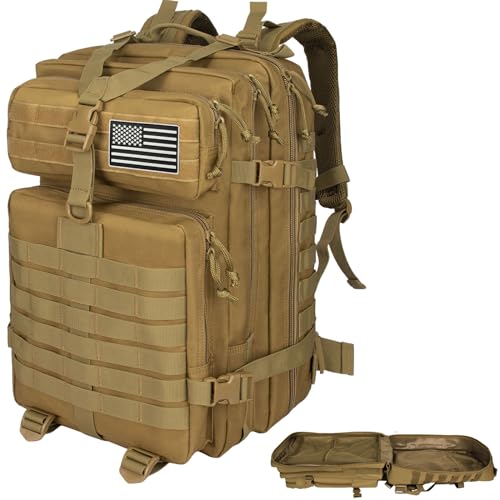 Military Tactical Backpack 45L Large Army Assault Pack 3 Day Bug Out Bag Molle Daypack Camping Outdoor Rucksack For Unisex Backpacks Black