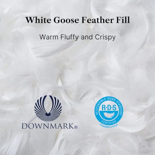 Royal Elite-Goose Feather Down Duvet Insert-Made in Canada White Goose Feather Down Comforter Hotel Duvet-Oeko Tex Cotton Shell with Corner Loops (King)