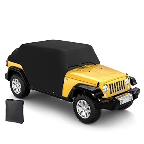 Waterproof Cab Cover Compatible with Wrangler JL Unlimited,Car Covers Protect from UV/Rain/Sun Fits JLU 2018-2024 4 Doors Windproof Dustproof Scratch Resistant Auto Cover - Doors Off