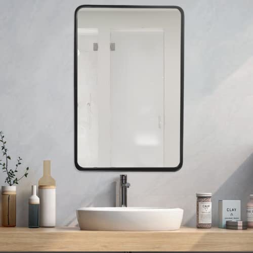 Black Wall Framed Rectangular Mirrors for Bathrooms (24
