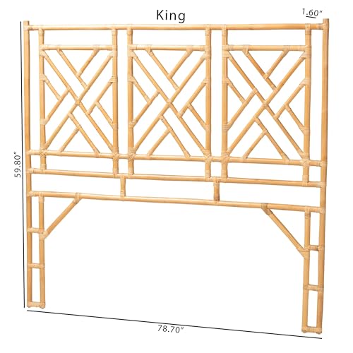 bali & pari Karavo Natural Rattan Standalone Headboard, Queen, Black