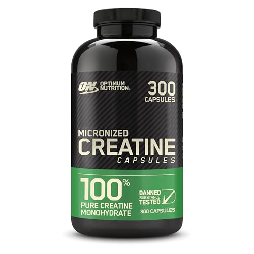 Optimum Nutrition Micronized Creatine Monohydrate Capsules, Keto Friendly, 2500mg, 200 Capsules (Packaging May Vary)