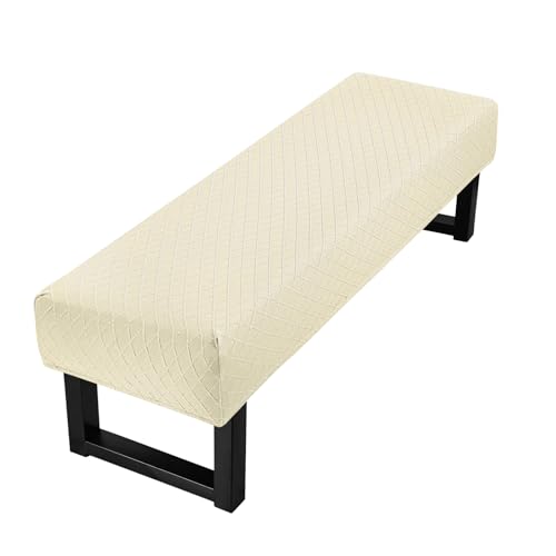 Bench Cover Stretch Velvet Bench Covers for Dining Room Anti-Dust Removable Bench Slipcover Washable Bench Seat Protector Cover for Living Room, Bedroom, Kitchen (Velvet Grey, Fits 47-59)