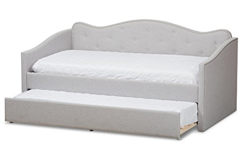Baxton Studio Kaarina Fabric Daybed with Trundle, Twin