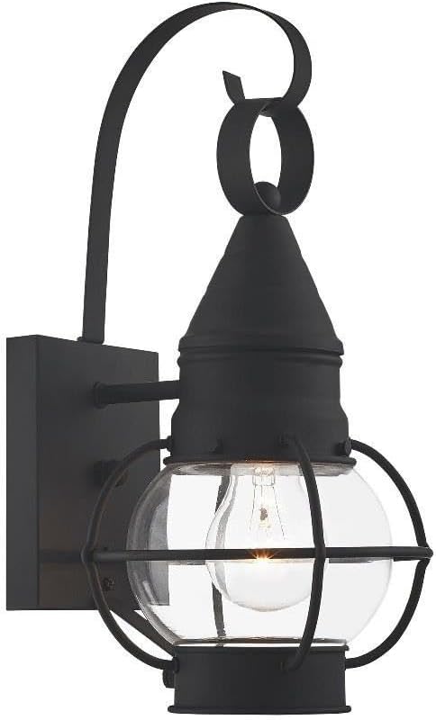 Livex Lighting 26900-04 Transitional One Light Outdoor Wall Lantern from Newburyport Collection in Black Finish