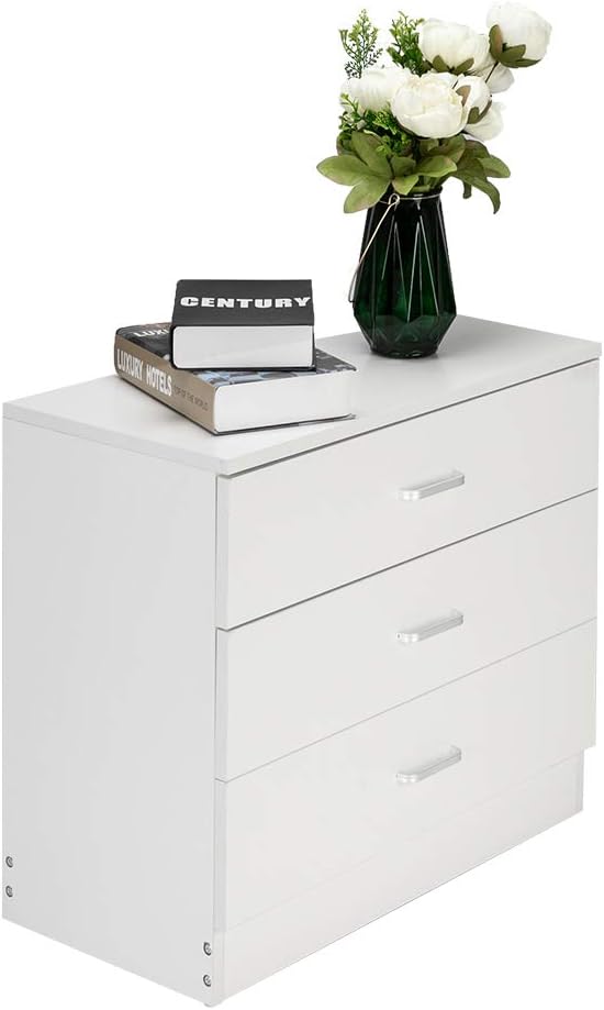 Nightstand Modern Simple 3 Drawer Dresser Locker Simple Simple and Practical End Table Bedside Furniture Dressing Table White 25.98 x 13 x 22.05