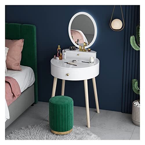 Storage Desk Single Luxury Makeup Table with Mirrorc Dressing Table for Bedroom Furniture Modern Mini Dresser Desk for Bedroom(A)