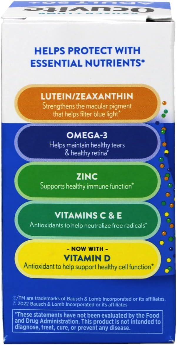 Bausch & Lomb Ocuvite Adult 50+ Eye Vitamin and Mineral Supplement