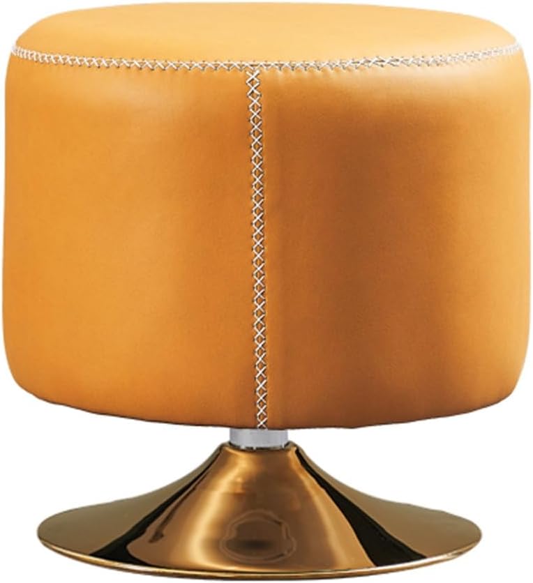 Footstool, Fashion Foot Stool Round, 360° Rotation Upholstered Vanity Stool Chair,Entryway Shoe Changing Stool, Footrest Foot Rest Stool