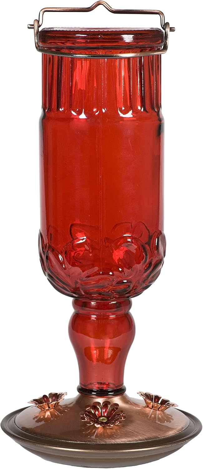 Perky-Pet 8119-2 Red Antique Bottle Hummingbird Feeder Large