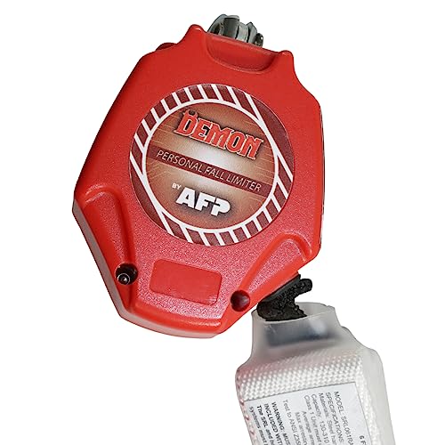 AFP Demon 6 Foot Double Web Leg Self Retracting Lifeline Safety Yoyo, Shock Pack Absorber, Aluminum Rebar Pelican Hook & Aluminum Carabiner Fall Protection Arrest Limiter SRL | OSHA & ANSI Rated