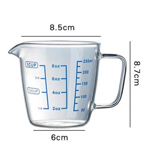 250ml 500ml Heat-resisting Glass Measuring Cup Milk Scale Microwave Measure Jug (250ml)