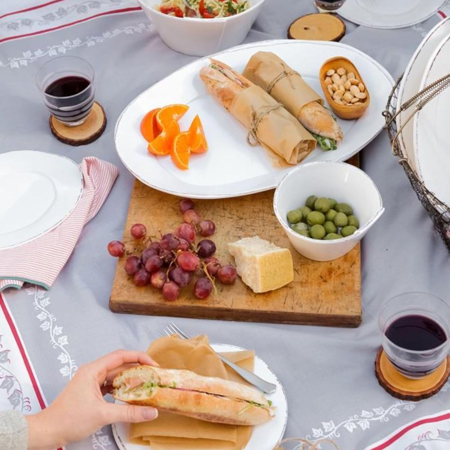 Vietri Melamine Lastra White 12-Pc Unbreakable Dinnerware Set with Pasta Bowls & Dinner Plates