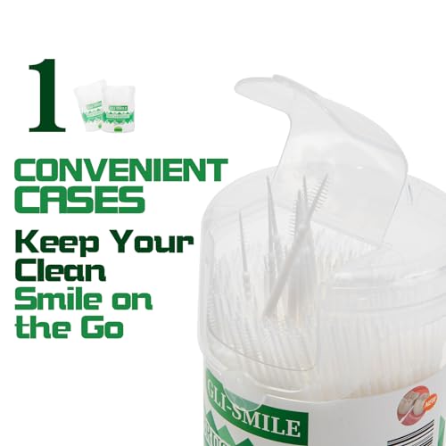 BrushPicks Interdental Toothpicks, Soft Interdental Brushes and Dental Floss Picks 2-in-1, Teeth Plaque Remover 500 Toothpicks, 1 Pack