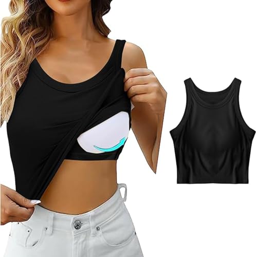 Ribbed Workout Tank Tops for Women with Built in Bra Tight Racerback Scoop Neck Athletic Top Sleeveless Muscle Tank Tops