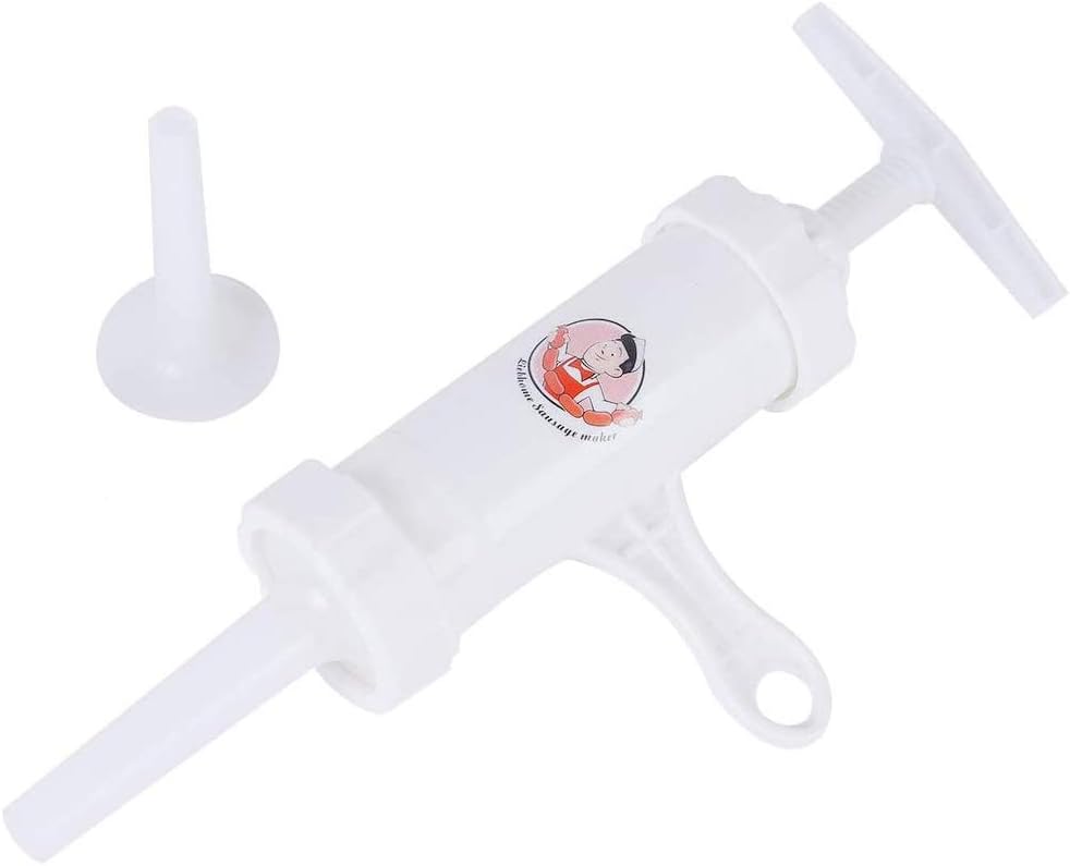 Food Grade Quality Manual Sausage Maker, Sausage Stuffer meat Filler Hand Operated Salami Maker(With 2 Funnel, 5/8
