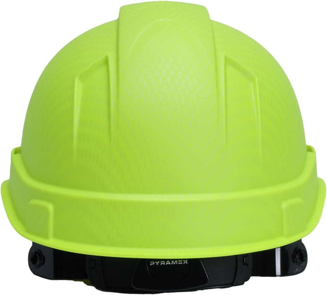 Pyramex Ridgeline Cap Style Hard Hat 4 Point Ratchet Matte Lime Graphite